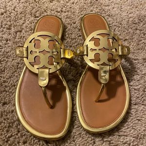 Tory burch gold millers size 9
